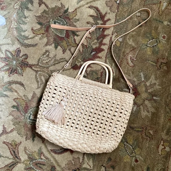 WOVEN STRAW TOTE BAG. - Picture 3 of 8